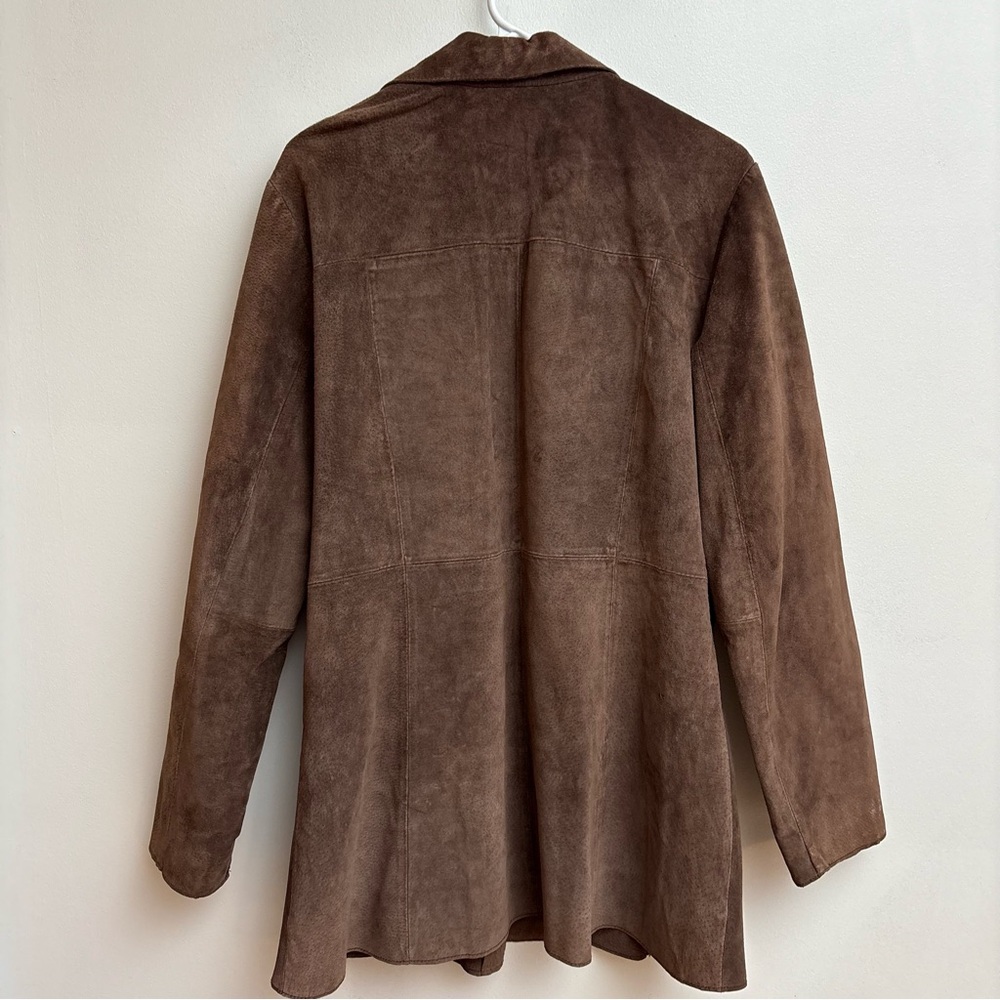 Vintage Fitted Leather Suede Sonoma Jacket Womens XL With Stitching Detail Brown - Picture 8 of 15
